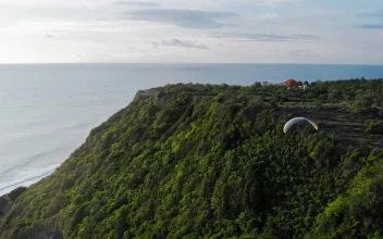 Stock Video Aerial Shot Of A Person Practicing Parachuting for PC