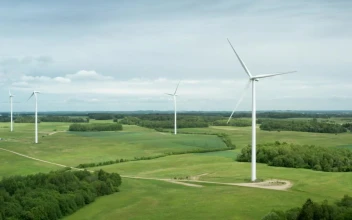 Stock Video Aerial Shot Of A Wind Farm for PC