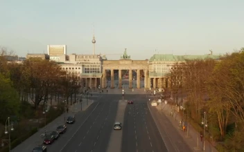 Stock Video Aerial Tour Of An Empty German Avenue for PC