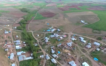 Stock Video Aerial View Of A Rural Village In The Countryside for PC
