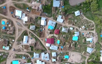 Stock Video Aerial View Of A Rural Village for PC