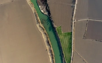 Stock Video Aerial View Of Agricultural Fields And A River for PC