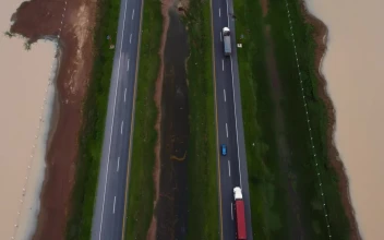 Stock Video Aerial View Of Cars And Trucks Traveling On A Highway for PC