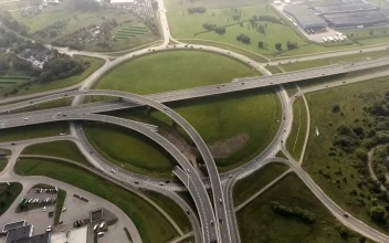 Stock Video Aerial View Of Highway Junction for PC