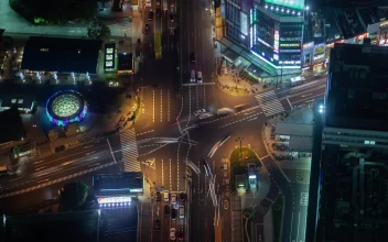 Stock Video Aerial View Of Osaka Crossroads for PC