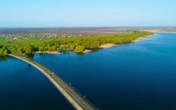 Stock Video Aerial View Of The River Dam for PC