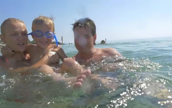 Stock Video Bathing In A Calm Ocean For PC