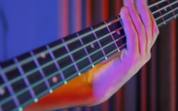 Stock Video Bass Player Playing A Song Close Up View For PC