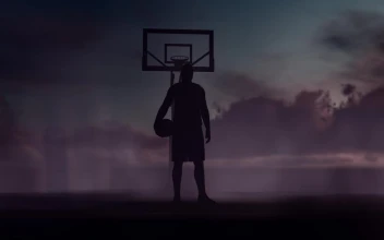 Stock Video Basketball Player On A Dark Court In d For PC