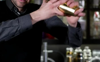 Stock Video Barista Waving A Cocktail Shaker For PC