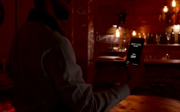 Stock Video Barista Uses Innovative App To Turn On Bar Lights For PC