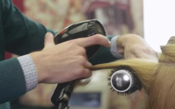 Stock Video Barber Drying Long Hair For PC