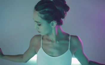 Stock Video Ballerina Doing Ballet Movements With Her Arms For PC