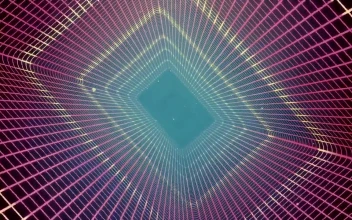 Stock Video Backing Up In A Cyberpunk Styled Laser Tunnel For PC