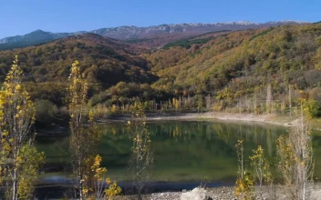 Stock Video Autumn Trees Around A Lake For PC