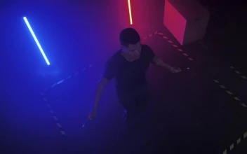 Stock Video Athletic Man Jumping On A Skipping Rope For PC