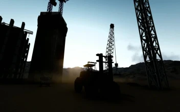 Stock Video Area Under Construction At Dusk For PC