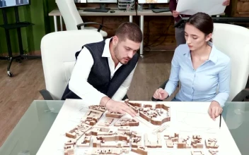 Stock Video Architects Collaborate On Project Ideas With d Model For PC