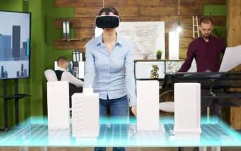 Stock Video Architect Using A Vr Headset For PC