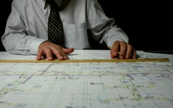 Stock Video Architect Drafting Up Plans For PC