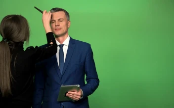 Stock Video Applying Make Up To News Presenter Before News For PC