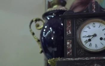 Stock Video Antique Clock Against The Wall For PC