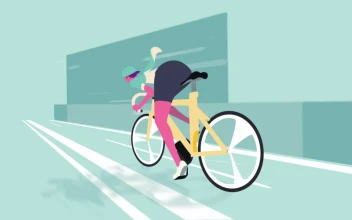 Stock Video Animation Of A Cyclist Moving Fast For PC