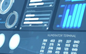 Stock Video Animated Blue Hud Style Infographic Display For PC