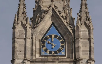 Stock Video Analog Clock On A Church Tower For PC