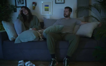 Stock Video An Upset Couple While Watching Television For PC