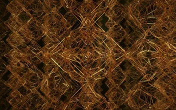 Stock Video Among Towers With Golden Voronoi Style Structures For PC