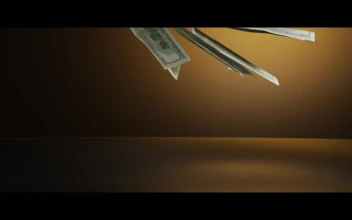 Stock Video American  Bills Falling On The Table For PC