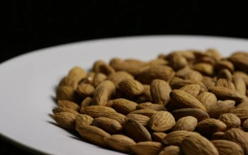 Stock Video Almonds On A Plate Rotating For PC
