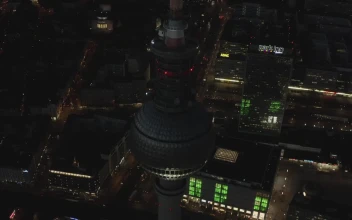 Stock Video Alexanderplatz Tower Seen At Night Spinning Shot For PC