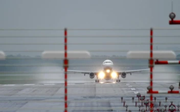Stock Video Airplane With Lights On Takes Off For PC