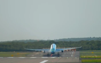 Stock Video Airplane Taking Off The Airport Track For PC