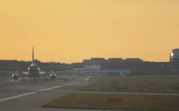 Stock Video Airplane On The Airport Track In Slow Motion For PC