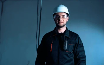Stock Video A Young Construction Worker Posing For The Camera For PC