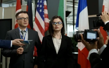 Stock Video A Woman Walks Away From Journalists For PC