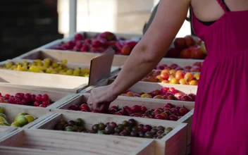 Stock Video A Woman Choosing Fruit At A Market For PC