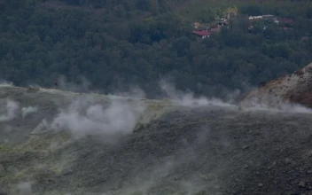 Stock Video A Volcano As Smoke Rises From The Ground For PC
