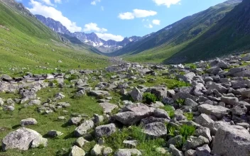 Stock Video A Valley Filled With Rocks And A Stream For PC