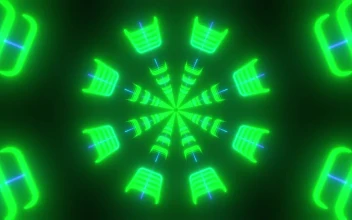 Stock Video A Tube With Neon Lines Green And Blue For PC