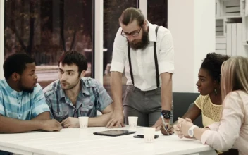 Stock Video A Team Having A Conversation In A Table For PC