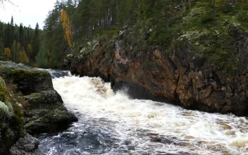 Stock Video A River Flowing Between The Rocks For PC