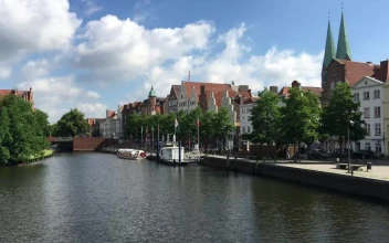 Stock Video A River And Beautiful Town In Germany For PC