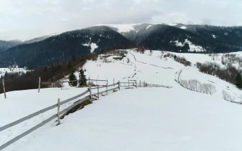 Stock Video A Frozen Farm In The Mountains For PC