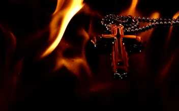 Stock Video Burning Crucifix Necklace For PC
