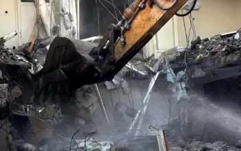 Stock Video Bulldozer Working On A Building For PC