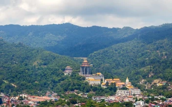 Stock Video Buddha Temple In The Middle Of The Mountains For PC